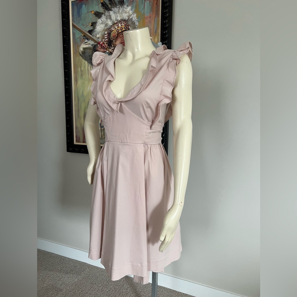 RED Valentino V-Neck Ruffled A-Line Dress - Picture 8 of 15